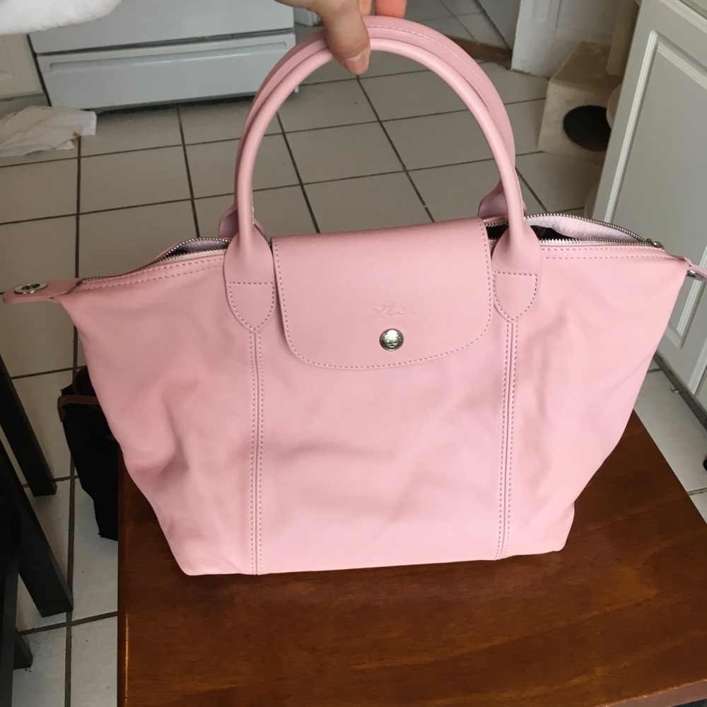 Longchamp Le Pliage cuir - leather - pink